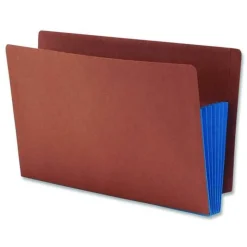 Smead 5.25 in. Expansion Legal Size Fully Lined 6.5 in. High Gussets Drop-Front End Tab File Pockets - Redrope/Blue (10/Box)
