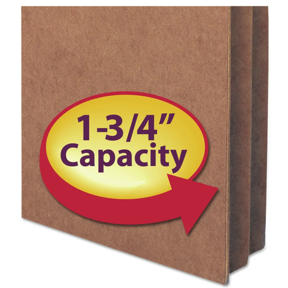 Smead 1.75 in. Expansion Letter Size Redrope Drop Front File Pockets (50/Box)