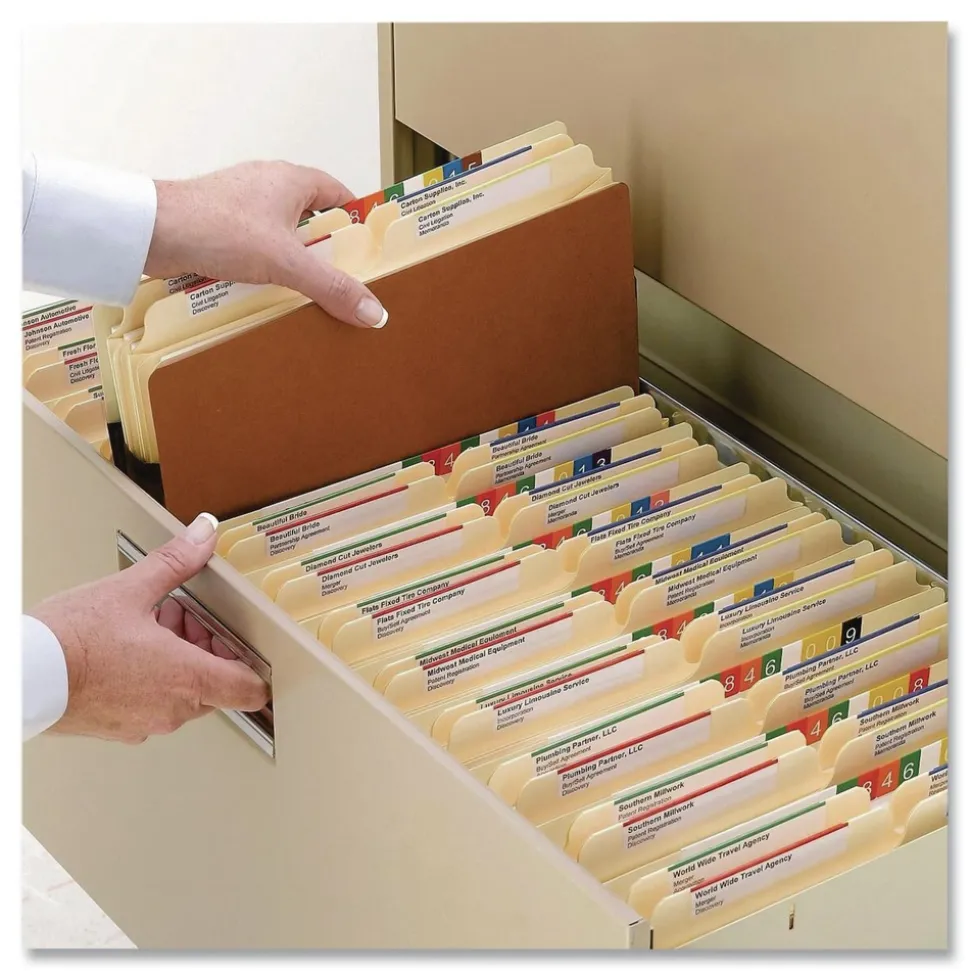 Smead 3.5 in. Expansion Letter Size Redrope Drop Front File Pockets with 2/5-Cut Guide Height Tabs (25/Box)