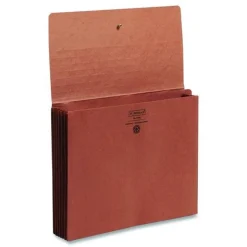 Smead 5.25 in. Expansion Letter Size Straight Tabs 1 Section Elastic Cord Closure Redrope End Tab Wallets - Redrope (10/Box)