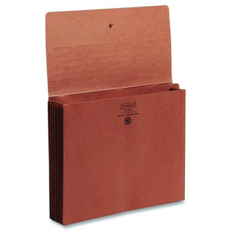 Smead 5.25 in. Expansion Letter Size Straight Tabs 1 Section Elastic Cord Closure Redrope End Tab Wallets - Redrope (10/Box)