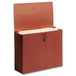 Smead 5.25 in. Expansion Letter Size Straight Tabs 1 Section Elastic Cord Closure Redrope End Tab Wallets - Redrope (10/Box)