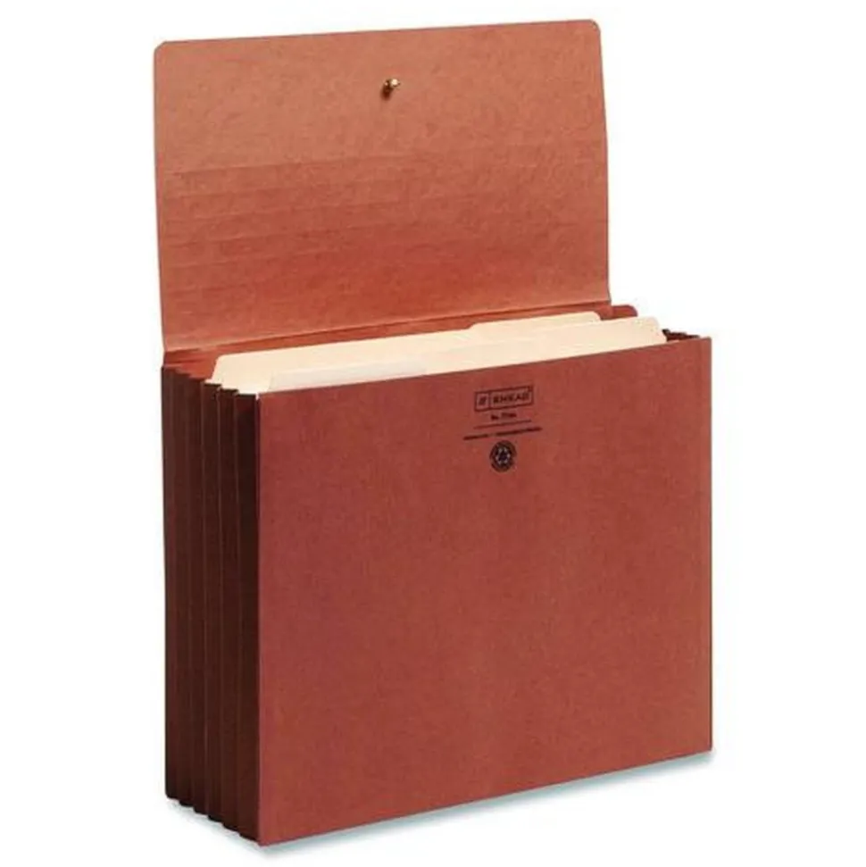 Smead 5.25 in. Expansion Letter Size Straight Tabs 1 Section Elastic Cord Closure Redrope End Tab Wallets - Redrope (10/Box)