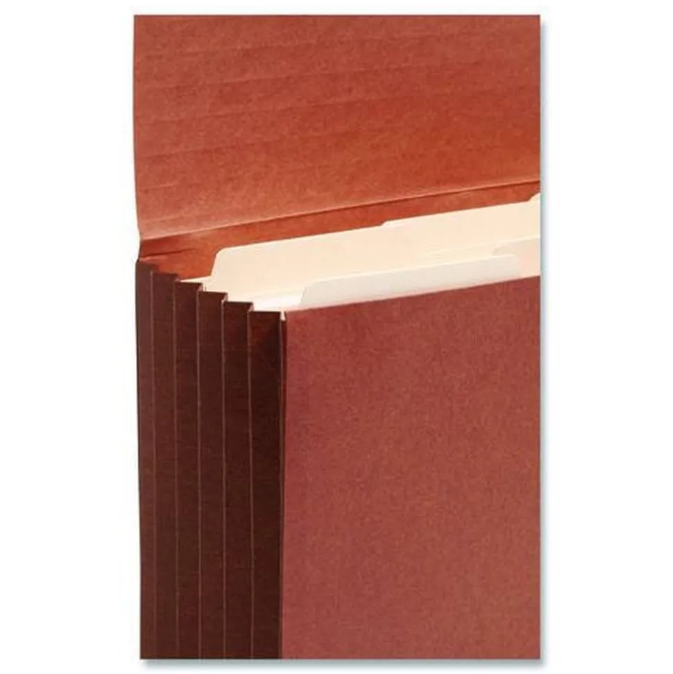 Smead 5.25 in. Expansion Letter Size Straight Tabs 1 Section Elastic Cord Closure Redrope End Tab Wallets - Redrope (10/Box)