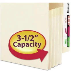 Smead 3.5 in. Expansion Manila End Tab File Pockets - Legal, Manila (25/Box)