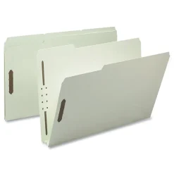 Smead 2 in. Expansion Recycled Pressboard Fastener Folders - Gray-Green Exterior/Legal Size (25/Box)