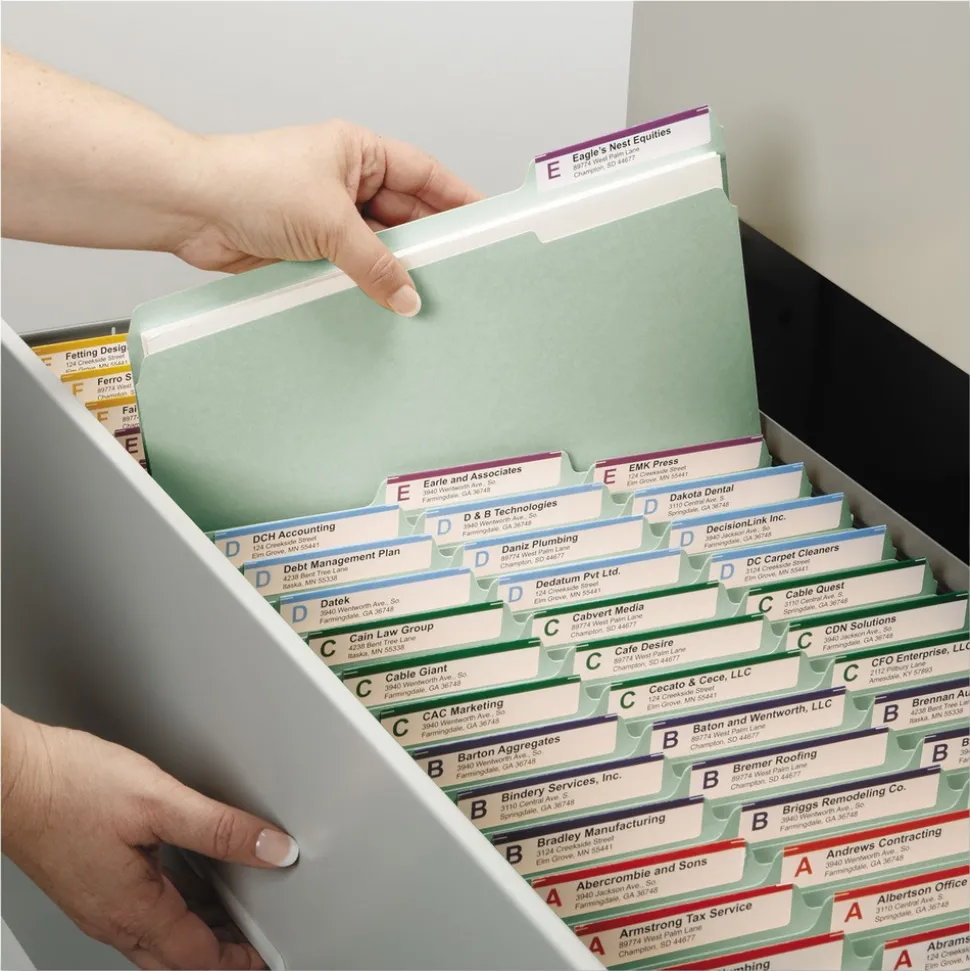 Smead 1 in. Expansion Recycled Pressboard 1/3-Cut Tab Fastener Folders with Two SafeSHIELD Fasteners - Legal Size/Gray-Green (25/Box)