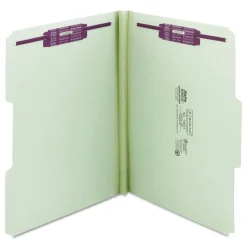 Smead 1 in. Expansion Recycled Pressboard Folders with 2 SafeSHIELD Fasteners - Letter Size/Gray-Green (25/Box)