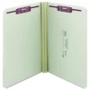 Smead 2 in. Expansion Recycled Pressboard Fastener Folders with Two SafeSHIELD Fasteners - Legal Size/Gray-Green (25/Box)