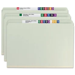 Smead 2 in. Expansion Recycled Pressboard Fastener Folders with Two SafeSHIELD Fasteners - Legal Size/Gray-Green (25/Box)