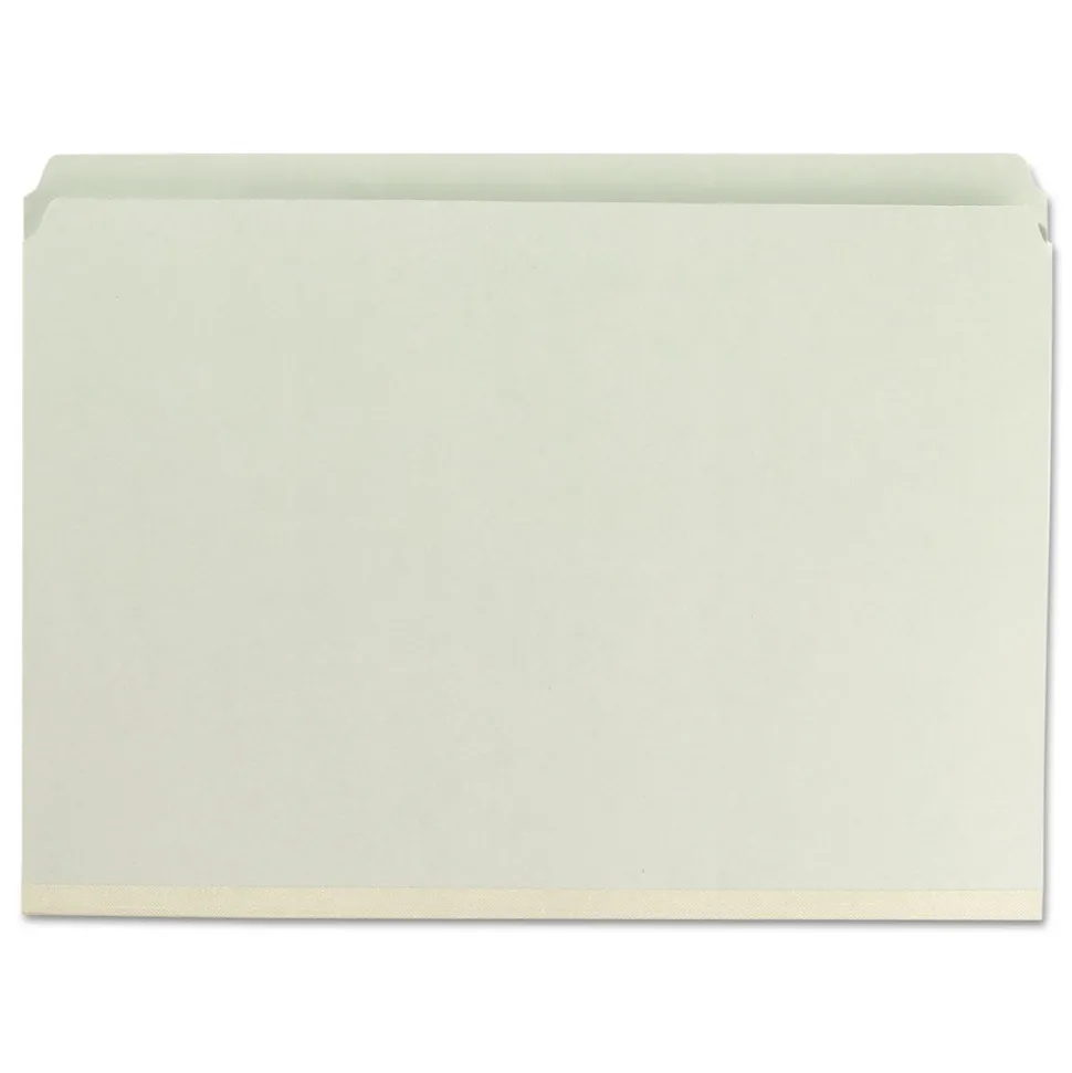 Smead 2 in. Expansion Recycled Pressboard Fastener Folders with Two SafeSHIELD Fasteners - Legal Size/Gray-Green (25/Box)