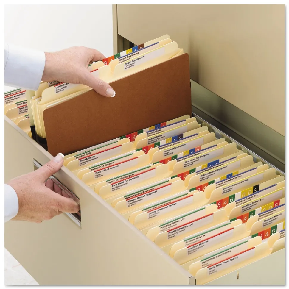 Smead 3.5 in. Expansion Redrope Drop Front File Pockets - Legal, Redrope (50/Box)