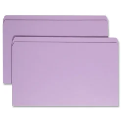 Smead 0.75 in. Expansion Reinforced Top Tab Colored File Folders - Lavender/Legal Size (100/Box)