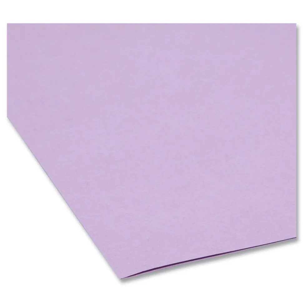 Smead 0.75 in. Expansion Reinforced Top Tab Colored File Folders - Lavender/Legal Size (100/Box)