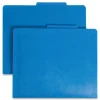 Smead 2 in. Expansion Six-Section Poly Classification Folders - Blue Exterior/Letter Size (10/Box)