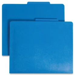Smead 2 in. Expansion Six-Section Poly Classification Folders - Blue Exterior/Letter Size (10/Box)