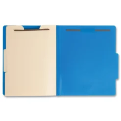 Smead 2 in. Expansion Six-Section Poly Classification Folders - Blue Exterior/Letter Size (10/Box)