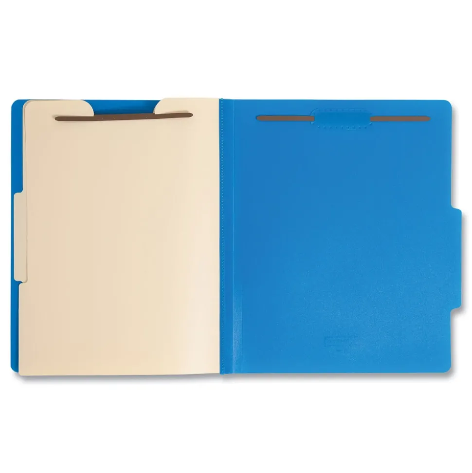 Smead 2 in. Expansion Six-Section Poly Classification Folders - Blue Exterior/Letter Size (10/Box)