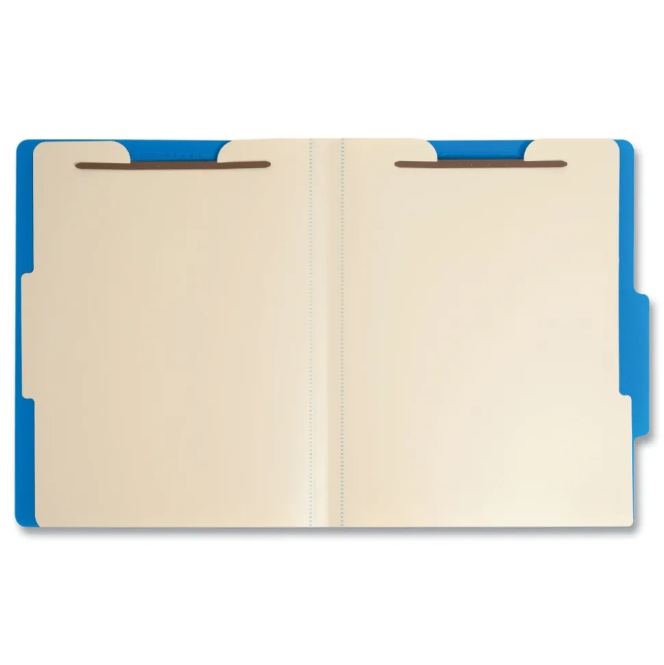 Smead 2 in. Expansion Six-Section Poly Classification Folders - Blue Exterior/Letter Size (10/Box)