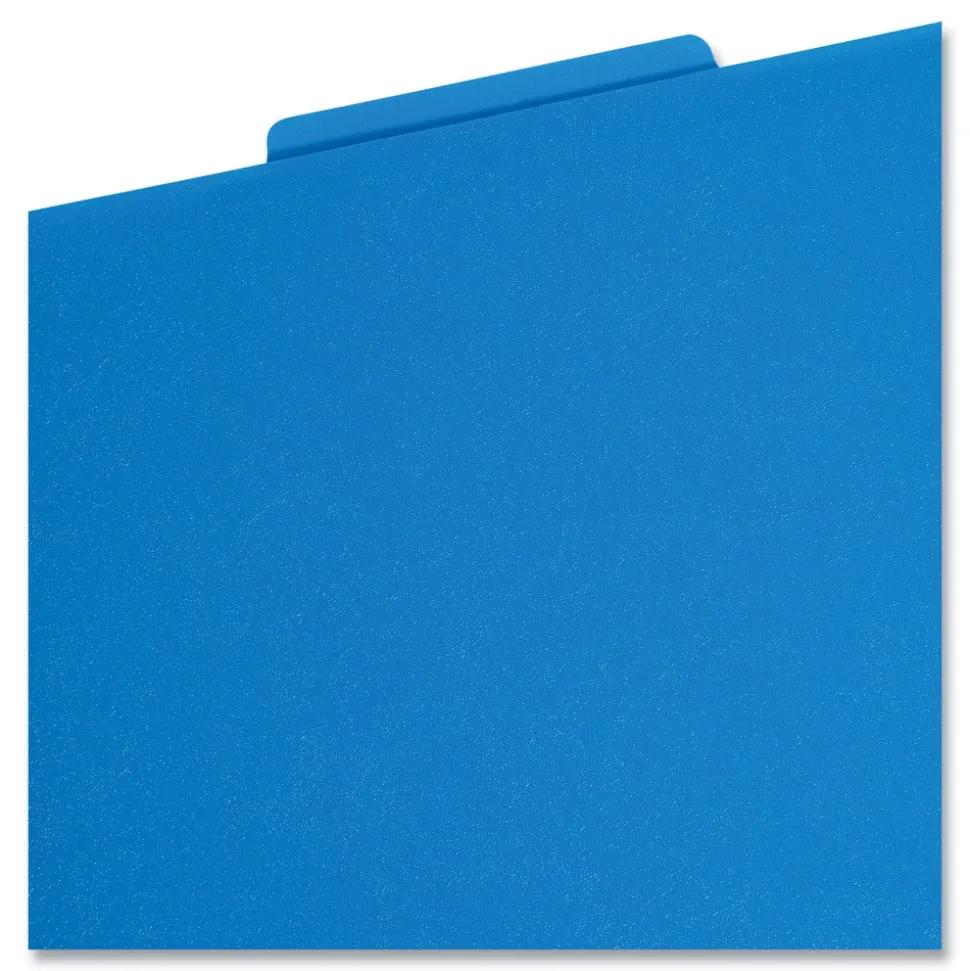 Smead 2 in. Expansion Six-Section Poly Classification Folders - Blue Exterior/Letter Size (10/Box)