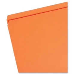 Smead 0.75 in. Expansion Straight Tabs Legal Size Reinforced Top Tab Colored File Folders - Orange (100/Box)
