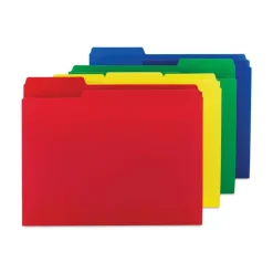 Smead 0.75 in. Expansion Top Tab Letter Size Poly Colored File Folders - Assorted Colors (12/Pack)