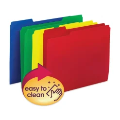 Smead 0.75 in. Expansion Top Tab Letter Size Poly Colored File Folders - Assorted Colors (12/Pack)