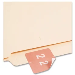 Smead 1.5 in. x 1.5 in. 2 Numerical End Tab File Folder Labels - Pink (1-Roll)