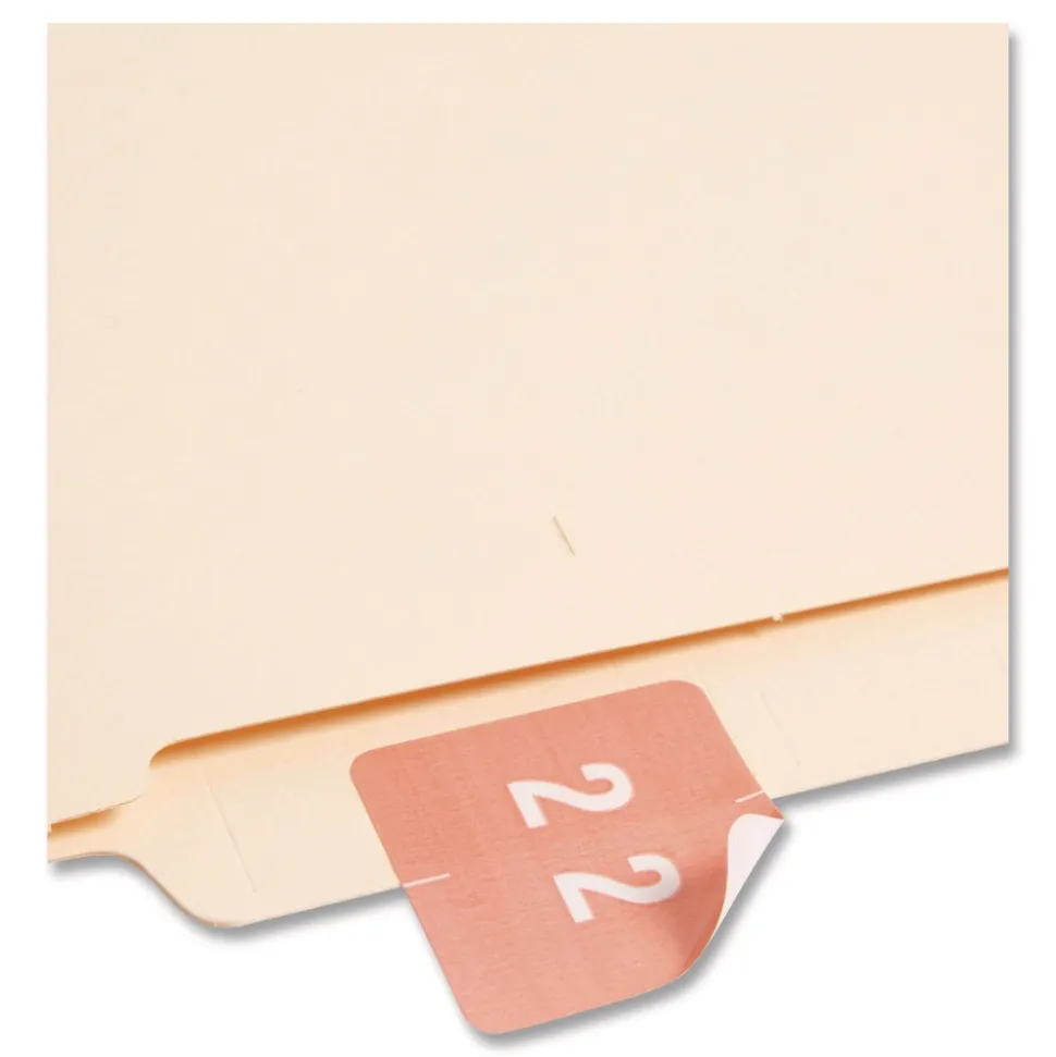 Smead 1.5 in. x 1.5 in. 2 Numerical End Tab File Folder Labels - Pink (1-Roll)