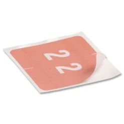 Smead 1.5 in. x 1.5 in. 2 Numerical End Tab File Folder Labels - Pink (1-Roll)