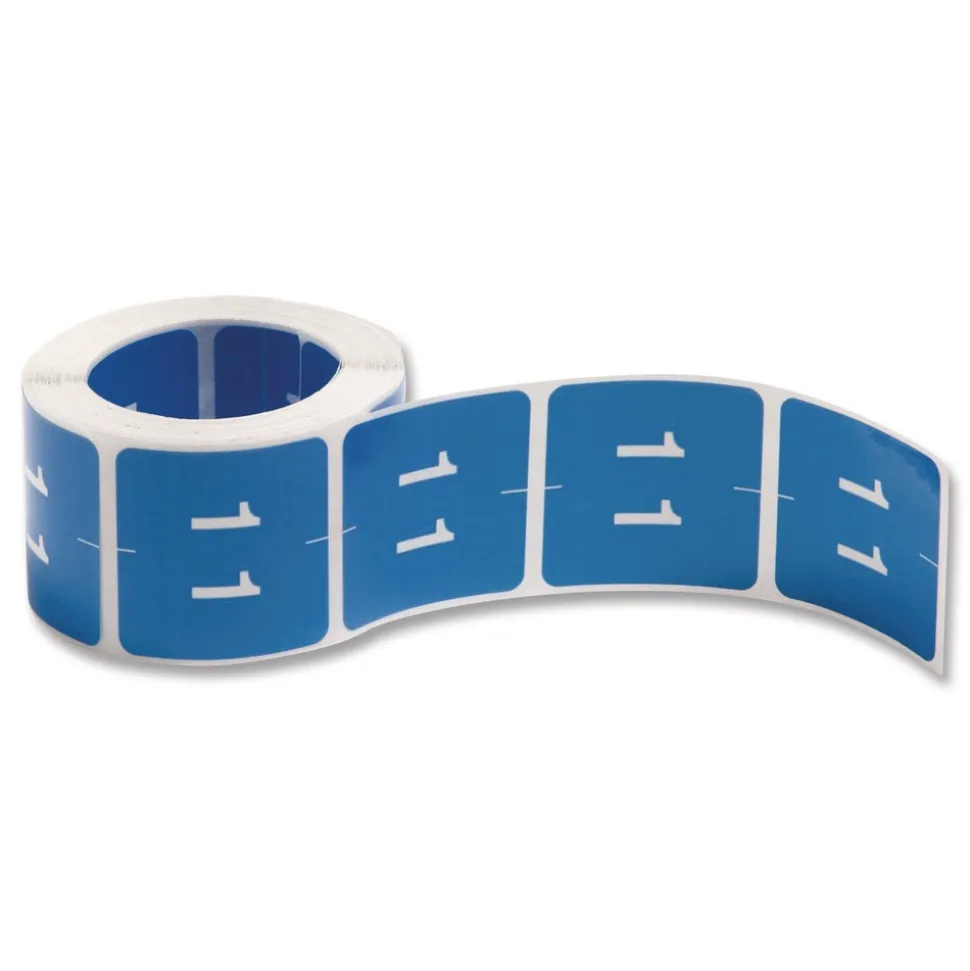 Smead 1.5 in. x 1.5 in. 1 Numerical End Tab File Folder Labels - Light Blue (1-Roll)