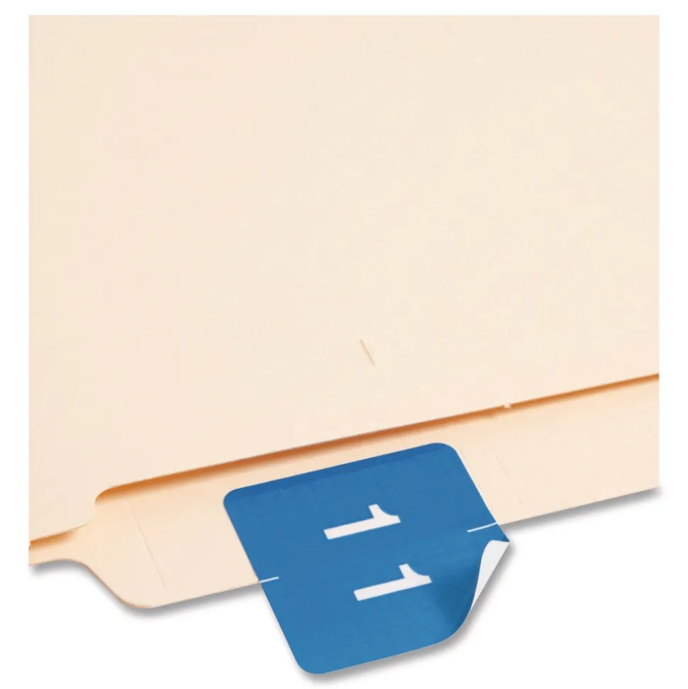 Smead 1.5 in. x 1.5 in. 1 Numerical End Tab File Folder Labels - Light Blue (1-Roll)