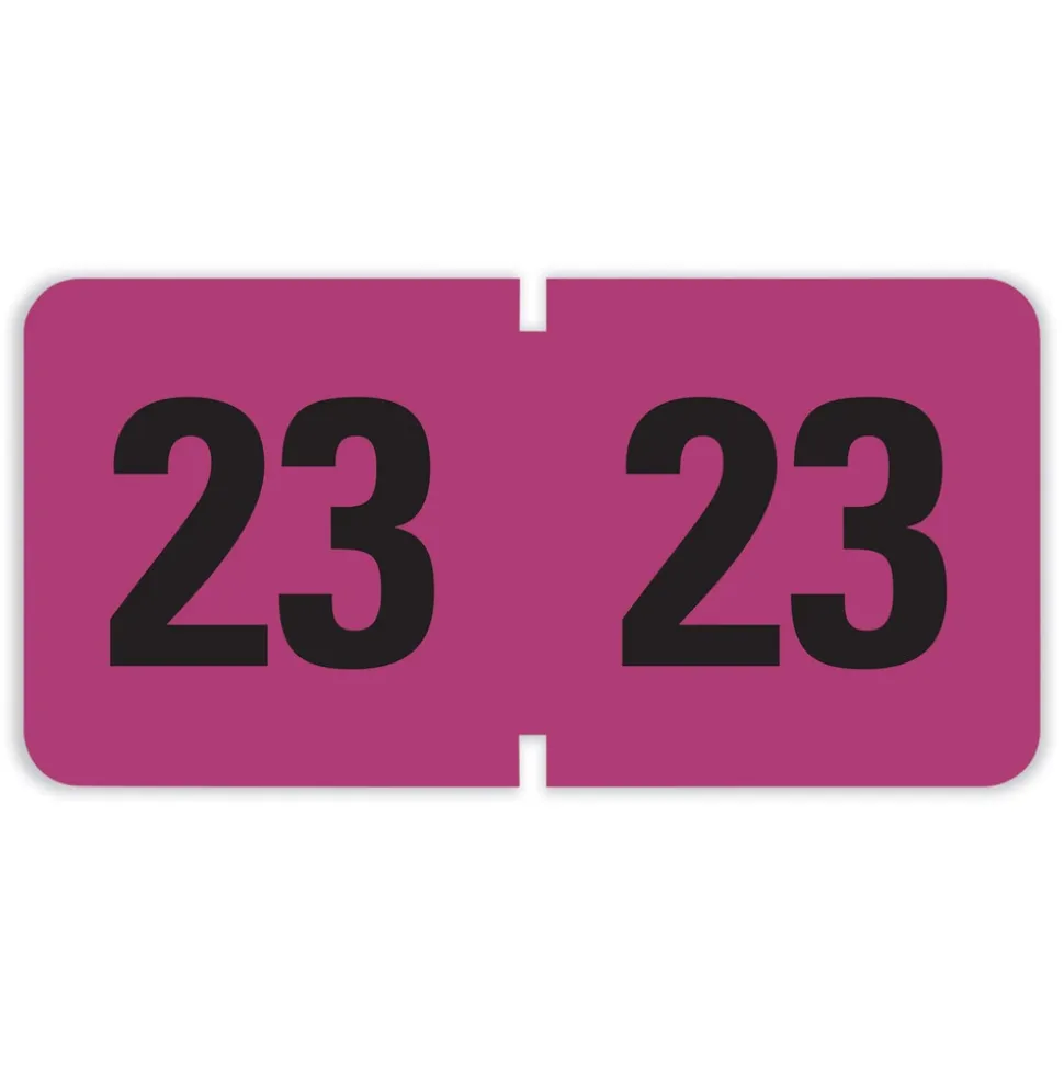 Smead 0.75 in. x 1.5 in. 23 Yearly End Tab File Folder Labels - Purple (1-Roll)