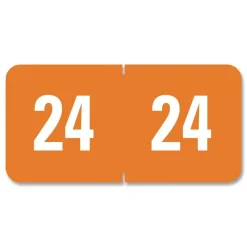 Smead 0.5 in. x 1 in. 24 Yearly End Tab File Folder Labels - Orange (250/Pack)