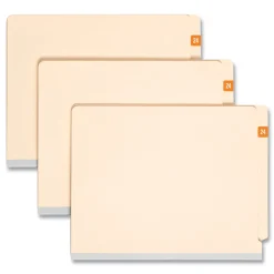 Smead 0.5 in. x 1 in. 24 Yearly End Tab File Folder Labels - Orange (250/Pack)