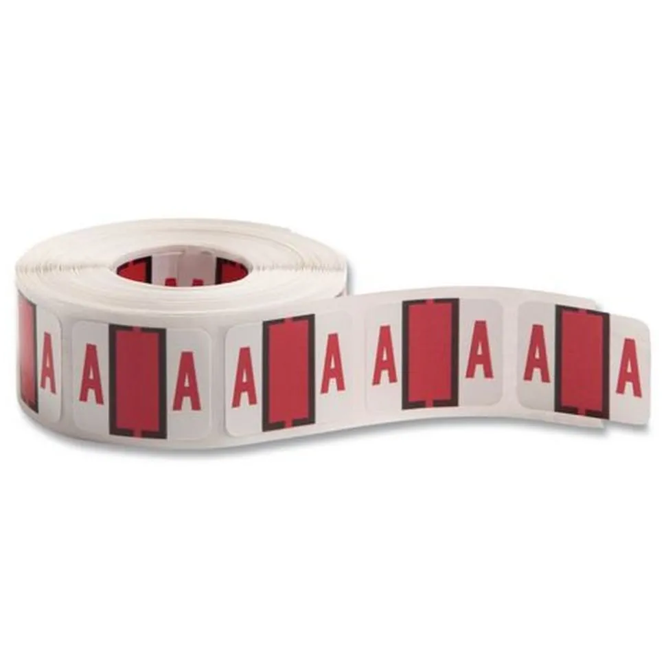 Smead 1 in. x 1.25 in. A Color-Coded End Tab Filing Labels - White (1-Roll)