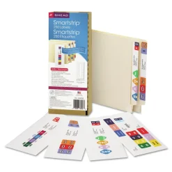 Smead 1.5 in. x 7.5 in. Color-Coded Smartstrip Inkjet Refill Label Forms - Assorted, White (250/Pack)