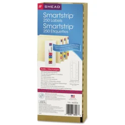 Smead 1.5 in. x 7.5 in. Color-Coded Smartstrip Inkjet Refill Label Forms - Assorted, White (250/Pack)