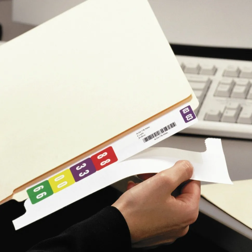 Smead 1.5 in. x 7.5 in. Color-Coded Smartstrip Inkjet Refill Label Forms - Assorted, White (250/Pack)