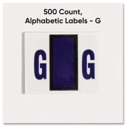 Smead 1 in. x 1.25 in. G Color-Coded End Tab Filing Labels - White (1-Roll)