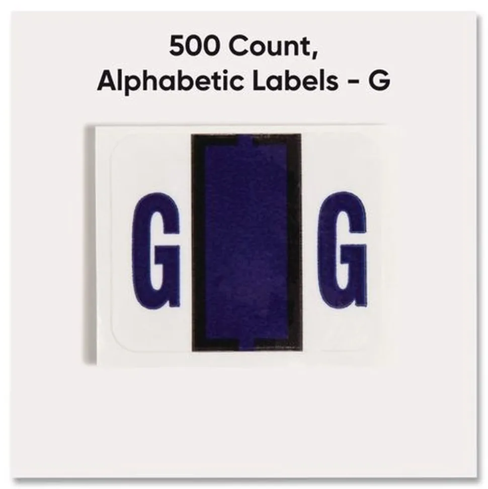 Smead 1 in. x 1.25 in. G Color-Coded End Tab Filing Labels - White (1-Roll)