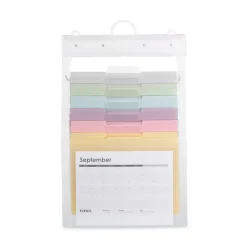 Smead 14.25 in. x 24.25 in. Letter Size Cascading Wall Organizer - Blue/Clear/Gray/Green/Orange/Pink/Purple