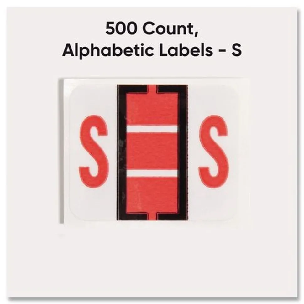 Smead 1 in. x 1.25 in. S Color-Coded End Tab Filing Labels - White (1-Roll)