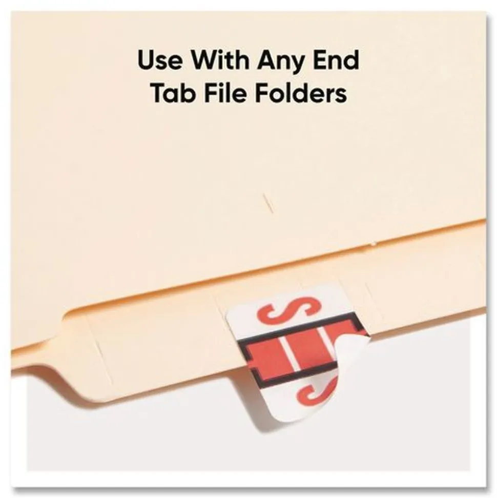 Smead 1 in. x 1.25 in. S Color-Coded End Tab Filing Labels - White (1-Roll)