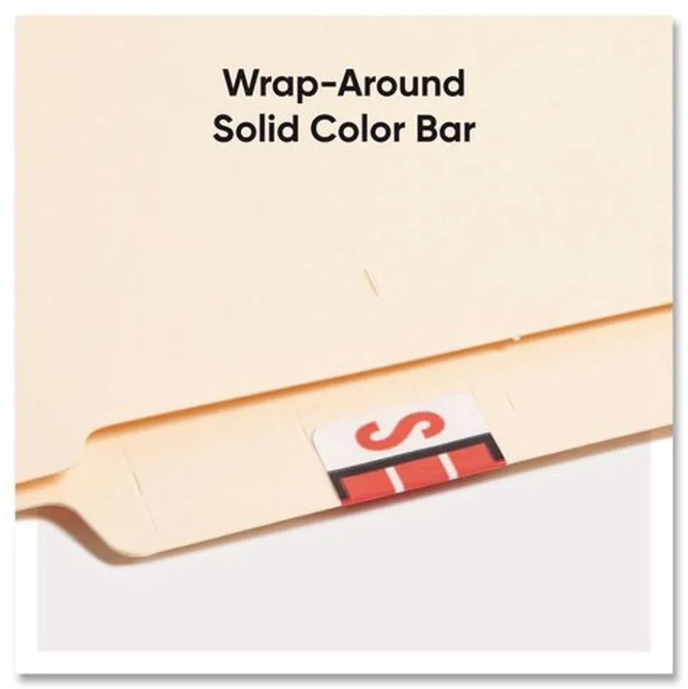 Smead 1 in. x 1.25 in. S Color-Coded End Tab Filing Labels - White (1-Roll)