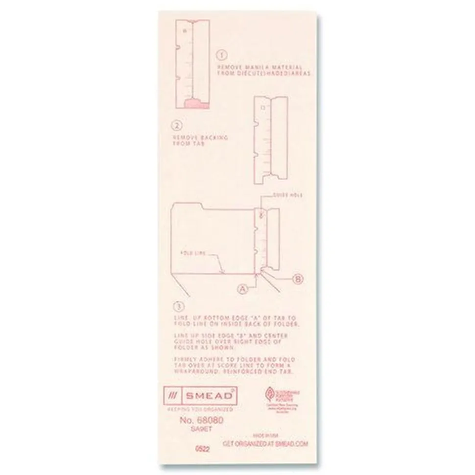 Smead 3.25 in. x 9.25 in. Straight Tab End Tab Converters - Manila (500/Box)