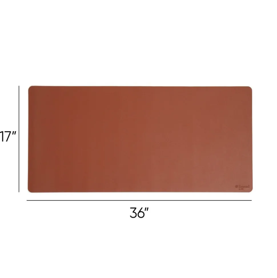 Smead 36 in. x 17 in. Vegan Leather Desk Pads - Brown