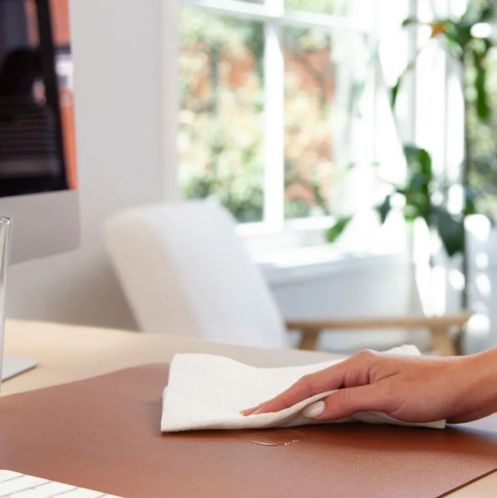 Smead 36 in. x 17 in. Vegan Leather Desk Pads - Brown