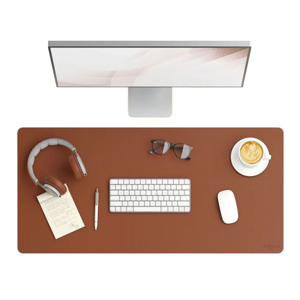 Smead 36 in. x 17 in. Vegan Leather Desk Pads - Brown