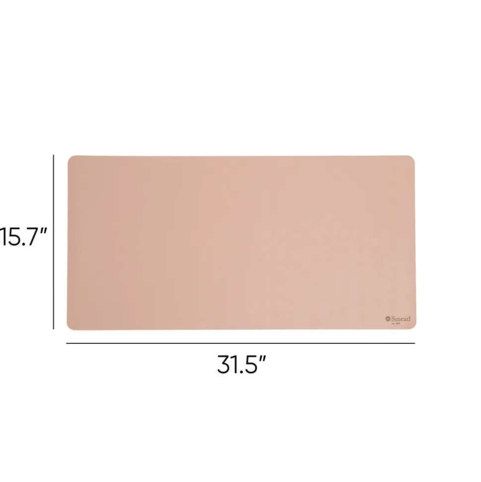 Smead 31.5 in. x 15.7 in. Vegan Leather Desk Pads - Light Pink